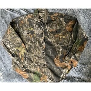Women's S Redhead Mossy Oak Break Up Camo Bass Pro Button Down Shirt Long Sleeve